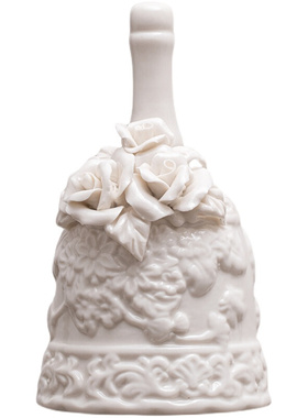 法式复古陶瓷手摇铃铛呼叫提醒铃铛吧台传菜铃欧式家居