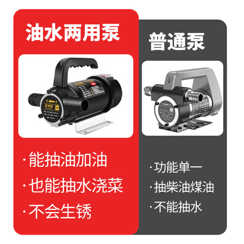 油水两用抽水泵抽油泵家用12V24V48V60V220V小型水泵插电直流油泵 - 图1