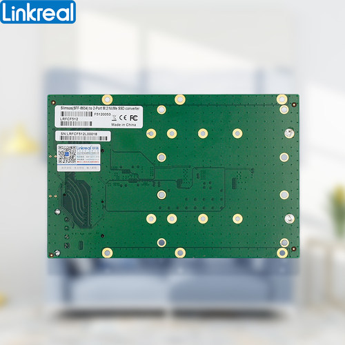 Linkreal SFF8654转2口M.2 NVMe硬盘转接板 PCIe4.0 支持22110SSD - 图3