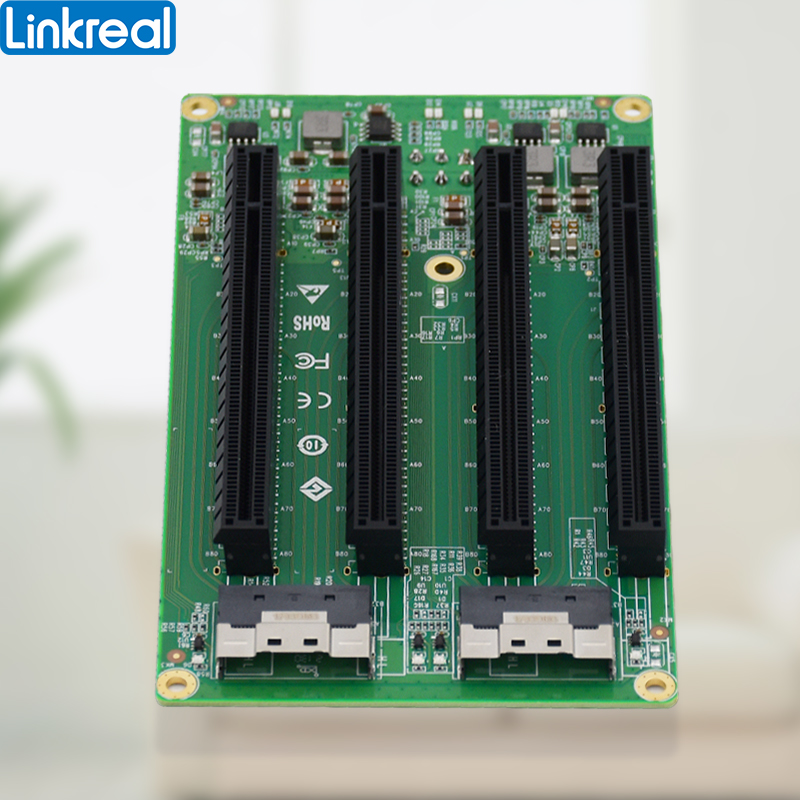 Linkreal PCIe4.0扩展坞 SFF-8654 8i转4个PCIex16插槽扩展卡 - 图1