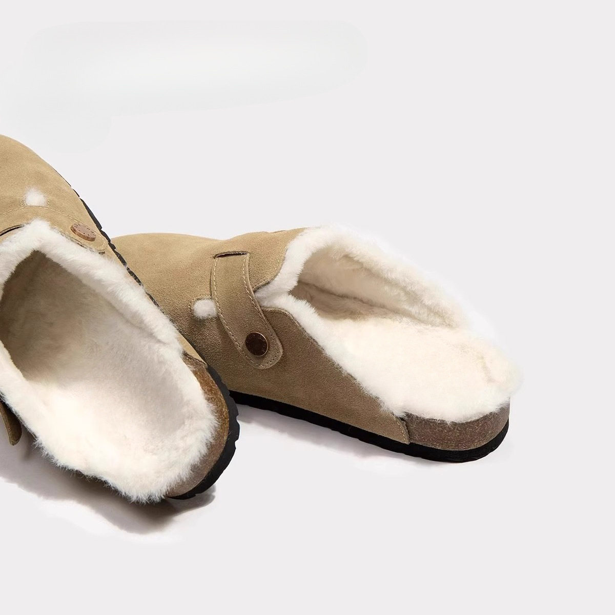 秋冬棉拖牛皮加绒包头拖外穿懒人半拖鞋情侣博肯鞋男女秋冬毛拖,淘宝优惠券,粉丝福利购,淘宝优惠卷