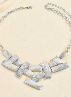 个性夸张几何拼接方块项饰choker