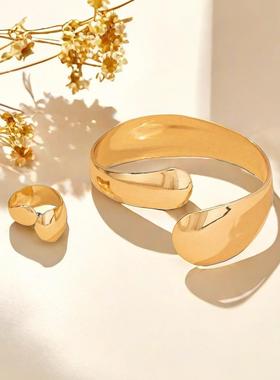 欧美跨境货源弧形光面戒指