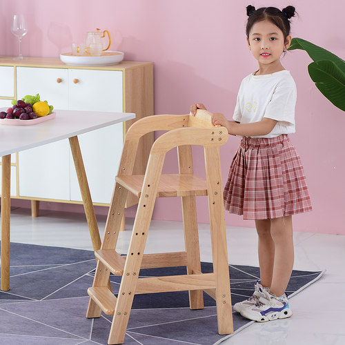 2023新款儿童餐椅实木大宝宝吃饭座椅可升降家用餐桌椅子高脚凳子 - 图3