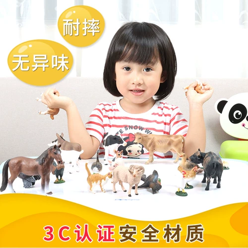 Модель животного, игрушка, ферма, кролик, кот