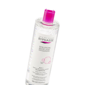 BYPHASSE Makeup Remover 500ml Extra Large Capacity Eye Lip Face Cleansing Moisturizing Makeup Remover