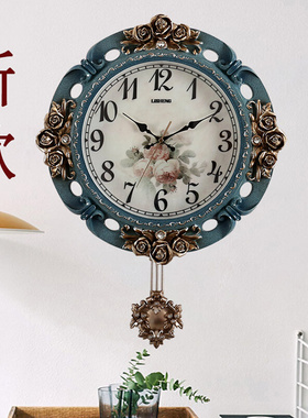 时尚挂钟客厅欧式钟表静音家用大气创意个性简约美式时钟现代挂表