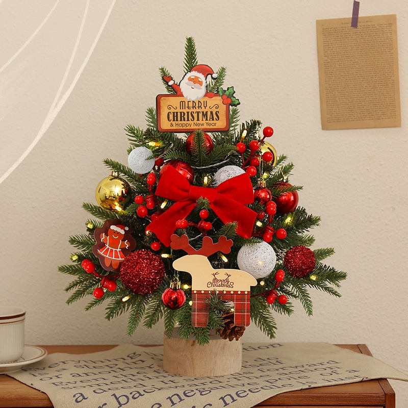 桌面圣诞树christmas tree迷你小摆件圣诞场景布置店铺公司聖誕樹 - 图1