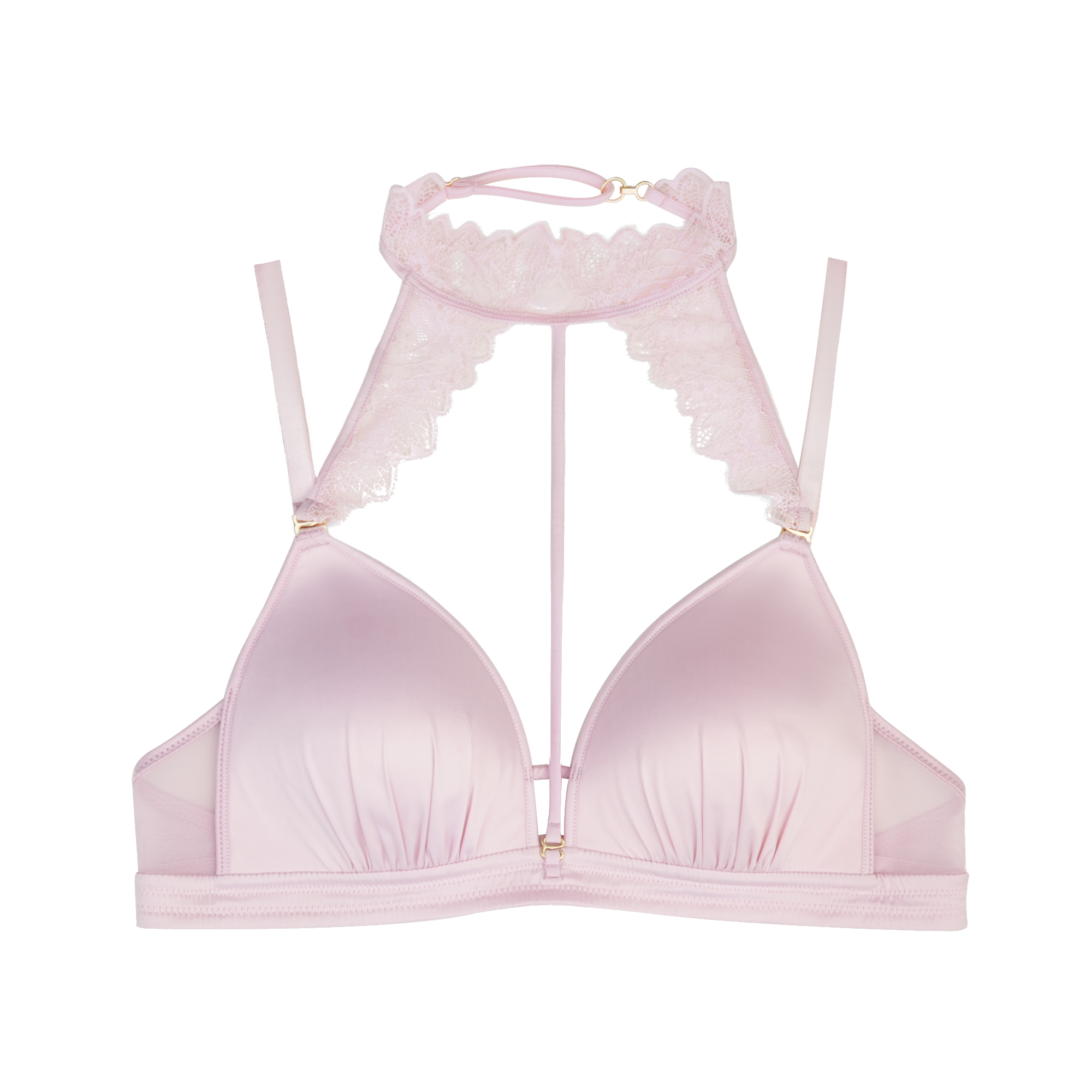 DonnaForte性感真丝三角杯无钢圈内衣光面蕾丝挂脖美胸PalomaFree - 图3