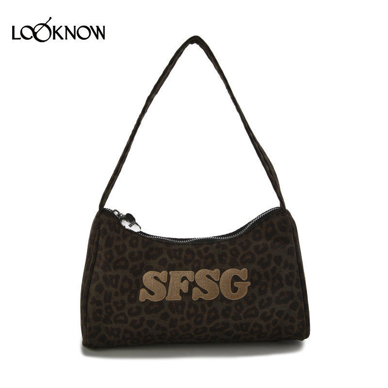 小酒窝同款SFSG x LOOKNOW腋下包系列豹纹复古腋下包2025冬季新品,淘宝优惠券,粉丝福利购,淘宝优惠卷
