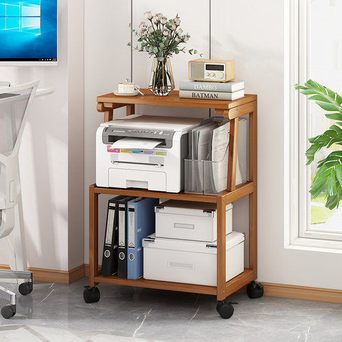 打印机架子置物架落地办公室多层可移动复印机桌子文件收纳架家用 - 图1