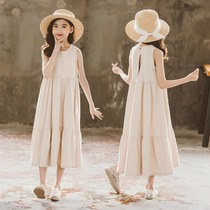 Girls dress Summer 2023 new foreign air pure cotton sleeveless long dress child dress girl Korean version princess dress