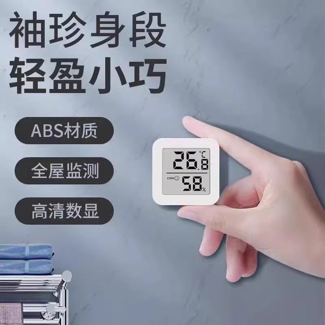 Electronic indoor thermometer household thermometer precision dry and wet digital display thermometer wall living room