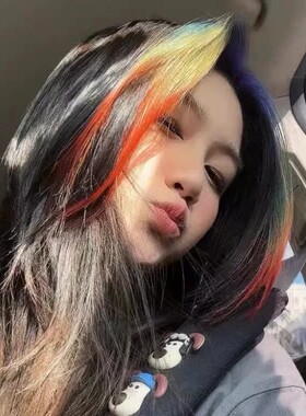 一次性免漂水洗彩虹发色染粉饼