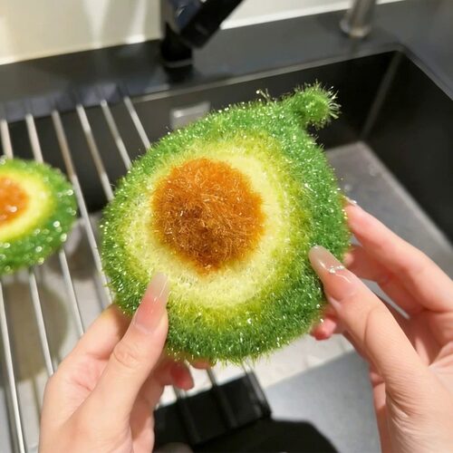 樱花海绵擦家用厨房洗碗巾樱花牛油果不伤手不掉丝不沾油刷锅神器 - 图2