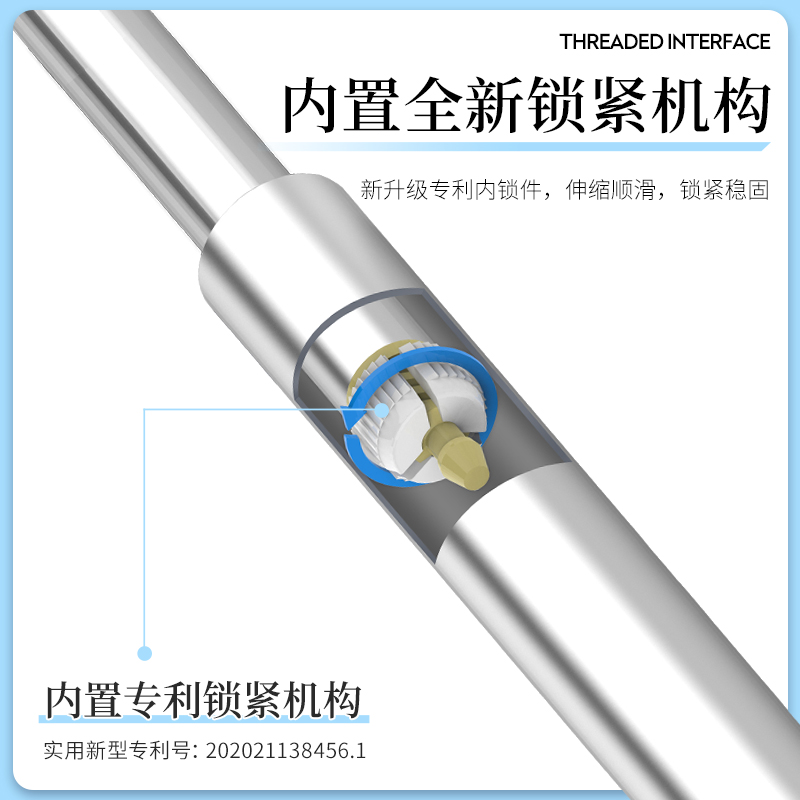 室友可伸缩蚊帐风扇杆不锈钢加粗加厚家用支架杆子宿舍床帘吊扇杆 - 图2