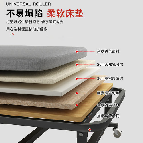 折叠床办公室午休午睡神器单人躺椅家用行军成人医院陪护便捷小床 - 图2