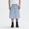 CoosRetro American retro plaid fake placket design casual pants for boys loose and versatile cropped pants