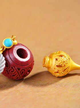 吊坠朱砂葫芦项链挂件嘎乌盒福禄护身天然砂本命年符女红男女可款