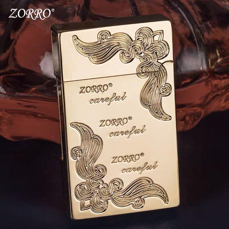 朗声佐罗煤油打火机创意送zorro个性拉丝礼物潮音侧滑男砂轮钢琴 - 图0