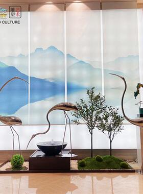 不锈钢鸟丹顶仙鹤白鹭雕塑金属售楼部处公园林水池景装饰摆件户外