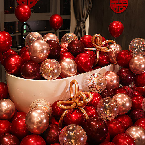 结婚卧室装饰气球婚礼场景布置网红婚房气球套装婚庆用品大全订婚 - 图0