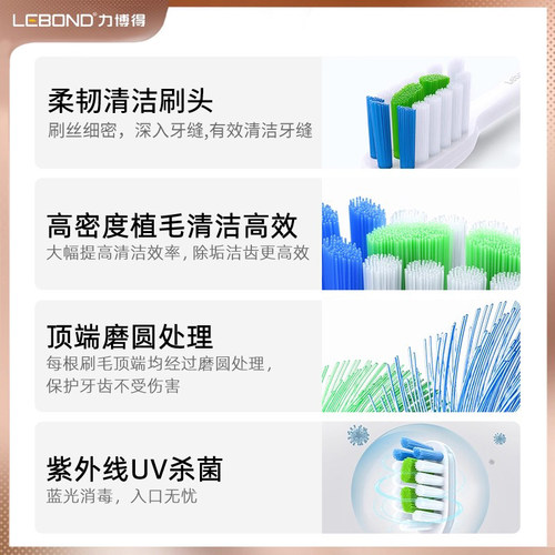 适配华为智选电动牙刷刷头lebooo力博得替换头LEBOND通用成人儿童 - 图2