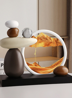 时来运转流沙画摆件轻奢高档客厅玄关电视柜酒柜装饰品