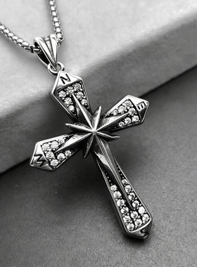 朋克风十字架项链男女通用吊坠小众设计嘻哈哥特暗黑风重工项链