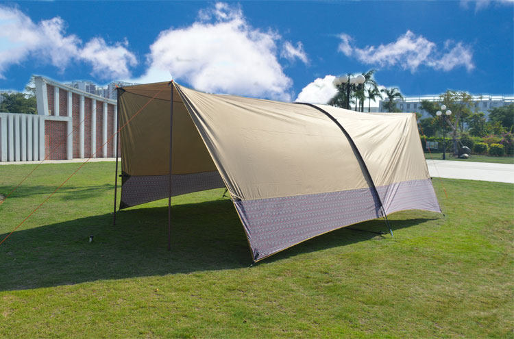 超大户外遮阳天幕多人野餐露营防y雨棚子8-10人沙滩烧烤帐篷哈比