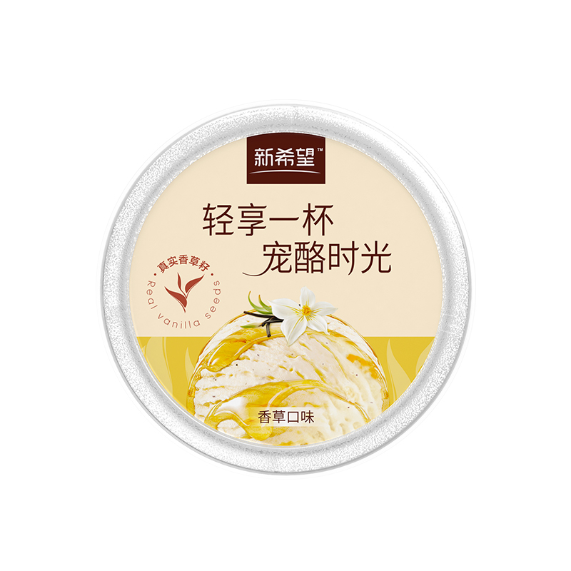 新希望冰淇淋酪乳128g香草口味风味发酵乳酸奶生鲜低温奶制品 - 图0