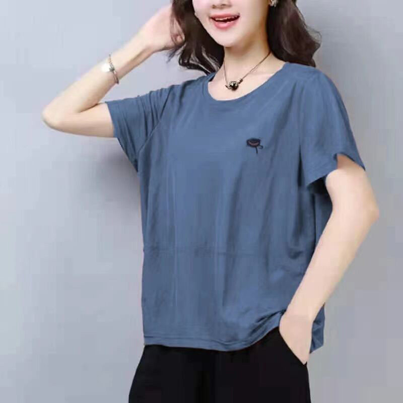 单件/两件装宽松大码女装短袖t恤女新款中年女士妈妈装打底衫上衣