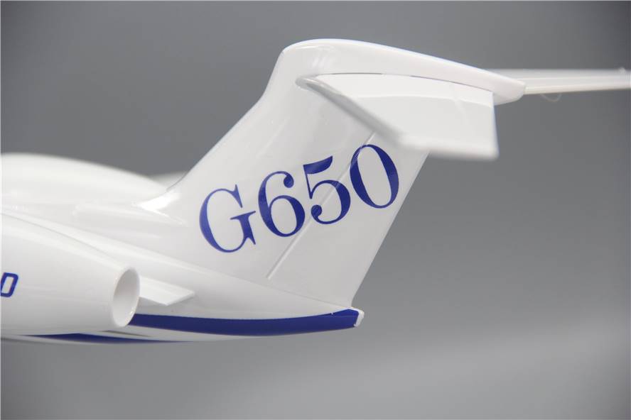 公务机飞机模型湾流G650原机型1：70镂空工艺45厘米礼品摆件-图2