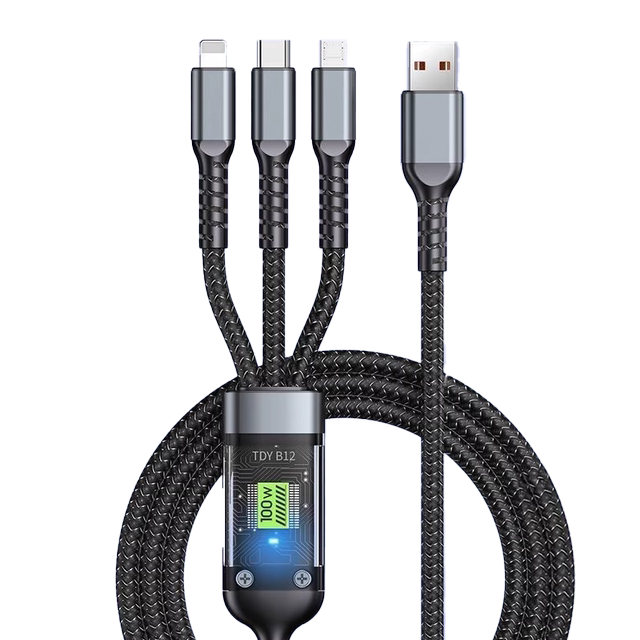 66W super fast charging three-in-one data cable 66W super fast charging three-in-one data cable
