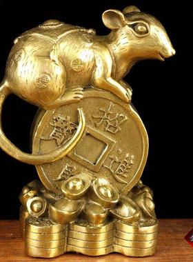 纯黄铜十二生肖摆件 大号生肖摆件属鼠牛虎属兔龙蛇马羊猴鸡狗猪