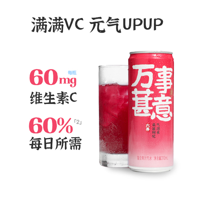 桑葚枸杞气泡水植物酵素果汁健康冰镇爽口饮料310ml6瓶河南郑州 - 图2