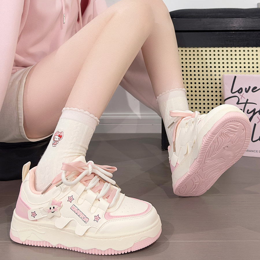 回力樱花粉星星板鞋女2026新款百搭学生小白鞋子厚底轻便休闲鞋女,淘宝优惠券,粉丝福利购,淘宝优惠卷