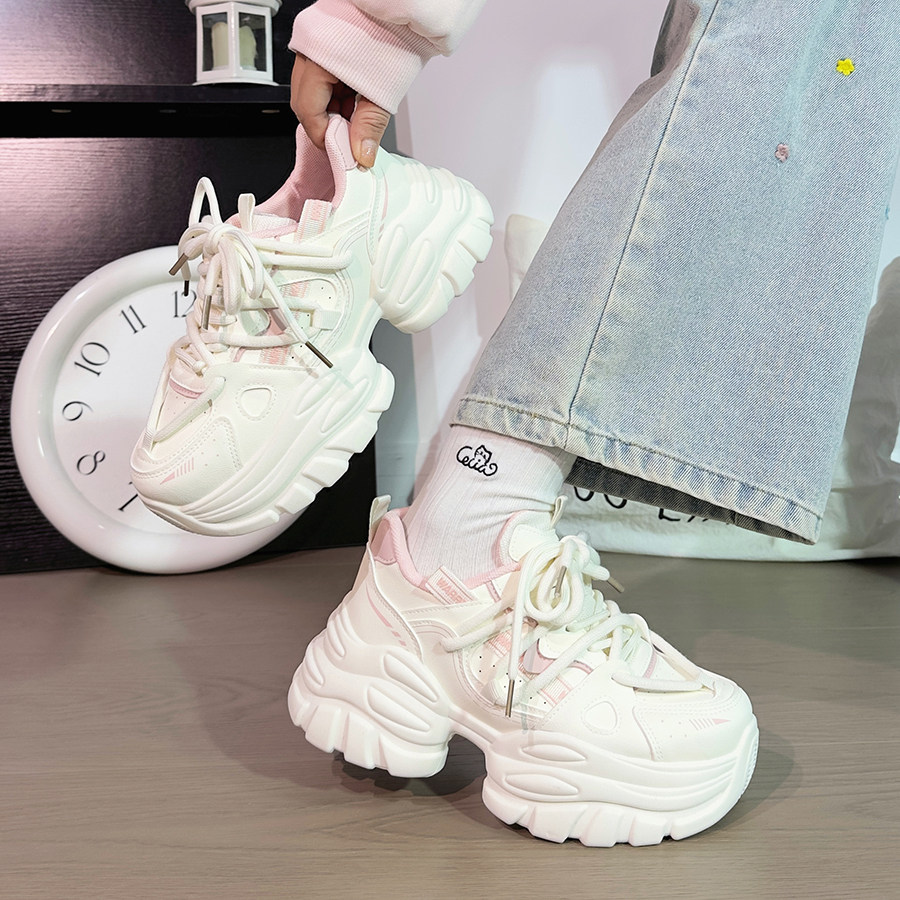 回力樱花粉厚底老爹鞋女2025新款爆款百搭休闲鞋港风时尚运动鞋女,淘宝优惠券,粉丝福利购,淘宝优惠卷