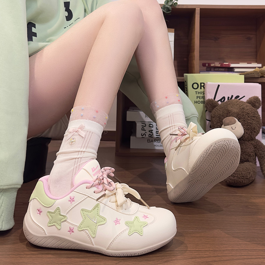 回力芭乐绿女鞋星星德训鞋2026新款时尚潮流百搭休闲鞋子平底板鞋,淘宝优惠券,粉丝福利购,淘宝优惠卷