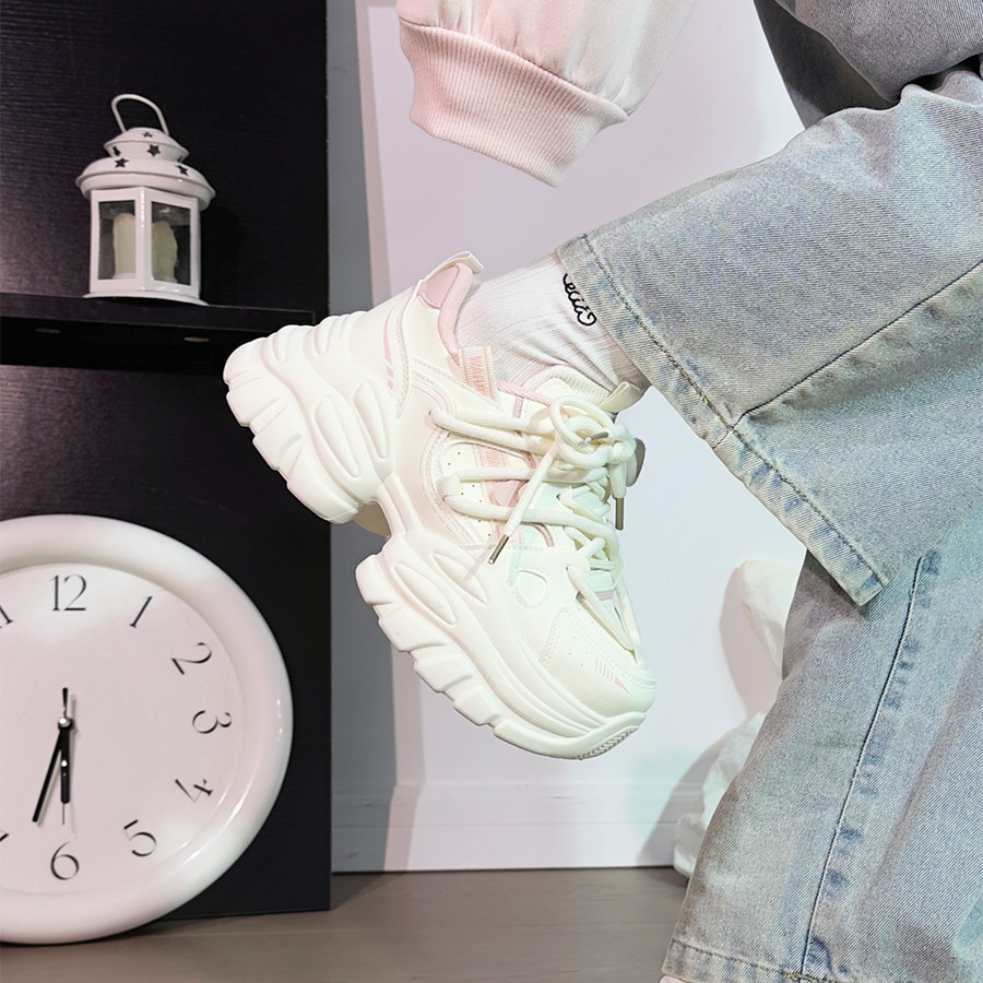 回力樱花粉厚底老爹鞋女2025新款爆款百搭休闲鞋港风时尚运动鞋女,淘宝优惠券,粉丝福利购,淘宝优惠卷