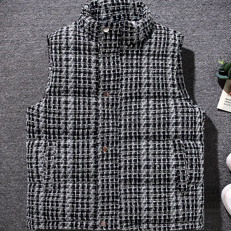 【香港·尊荣定制】冬季新品男士棉马甲麻纺白金内里棉坎肩背心 - 图0