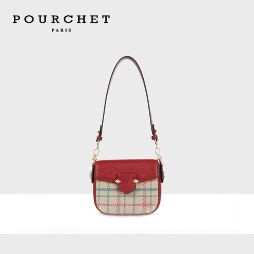 POURCHET/宝榭原创新款斜挎包轻奢小众时尚设计感爆款格纹小猪包 - 图0