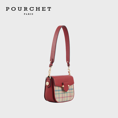 POURCHET/宝榭原创新款斜挎包轻奢小众时尚设计感爆款格纹小猪包 - 图1
