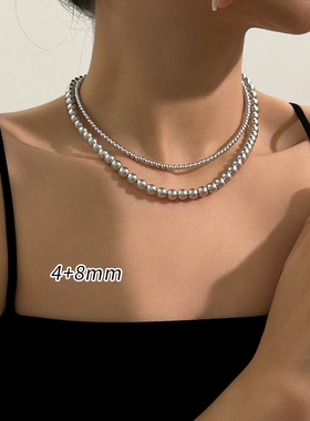 uvk真多麻灰色施家珍珠项链