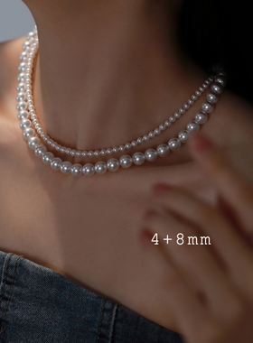 uvk施家珍珠项链女纯银项链