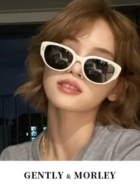 复古猫眼墨镜女折叠防晒