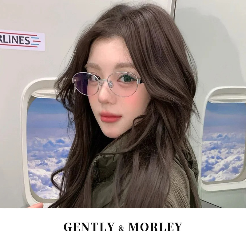 老钱风轻奢钛架个性大椭圆大框适合大脸金丝眼镜可配近视镜nocap - 图0