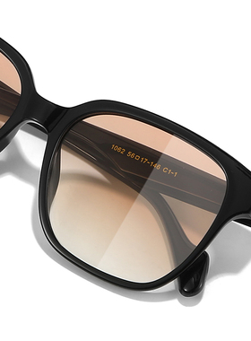 GM黑框茶色墨镜女落日色高级感