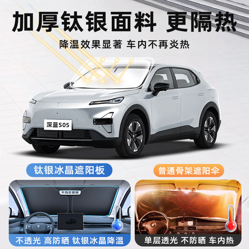 26款长安深蓝S05汽车防晒隔热遮阳板前挡风玻璃罩伞帘挡遮光用品