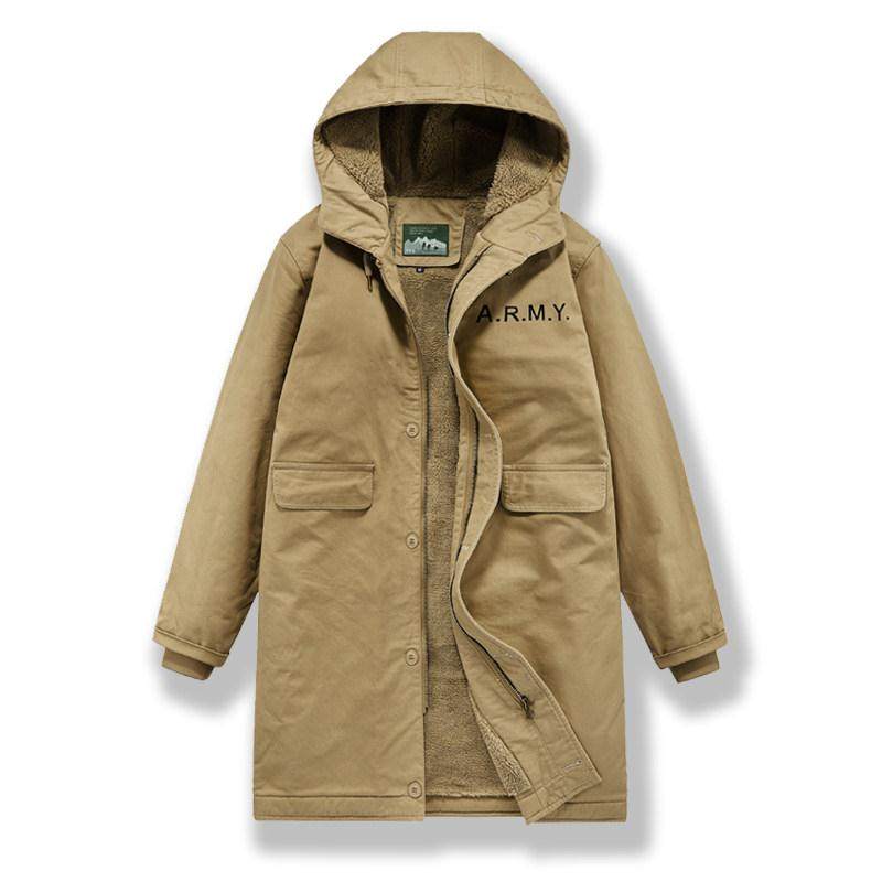 MAROLIO~抗寒-15℃ 羊羔绒外套男中长款大衣连帽覆古加厚甲板棉服,淘宝优惠券,粉丝福利购,淘宝优惠卷